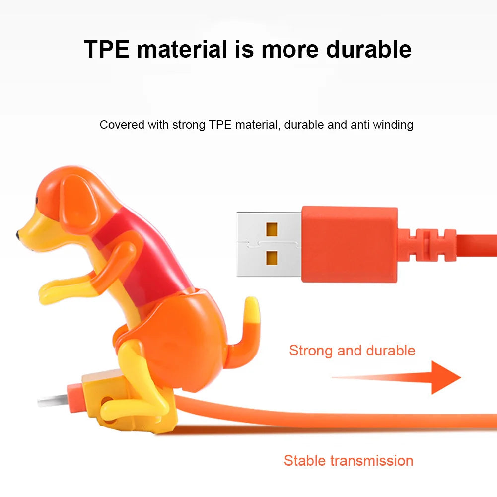 Funny Dog Fast Charger Cable Data Cable For iPhone IOS Android Type-C Mobile Phone Charging Line Prank Gifts Phone Accessories