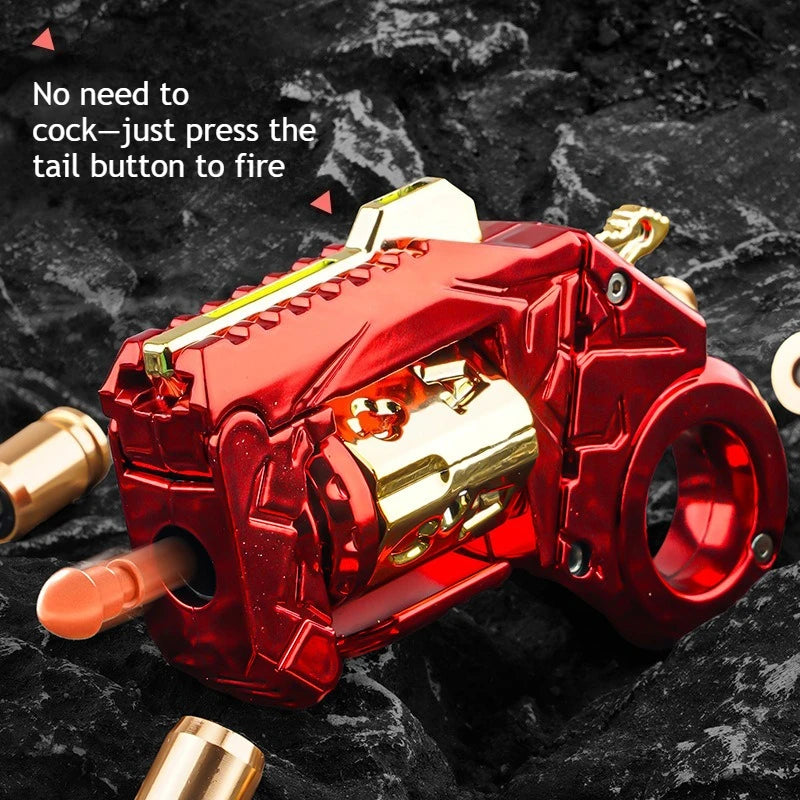 Novelty Fidget Toy Alloy Mini Shell Ejecting Gun Hand Spinner Fun Stress Relief Multiple Modes Christmas Birthday Gift for Boys